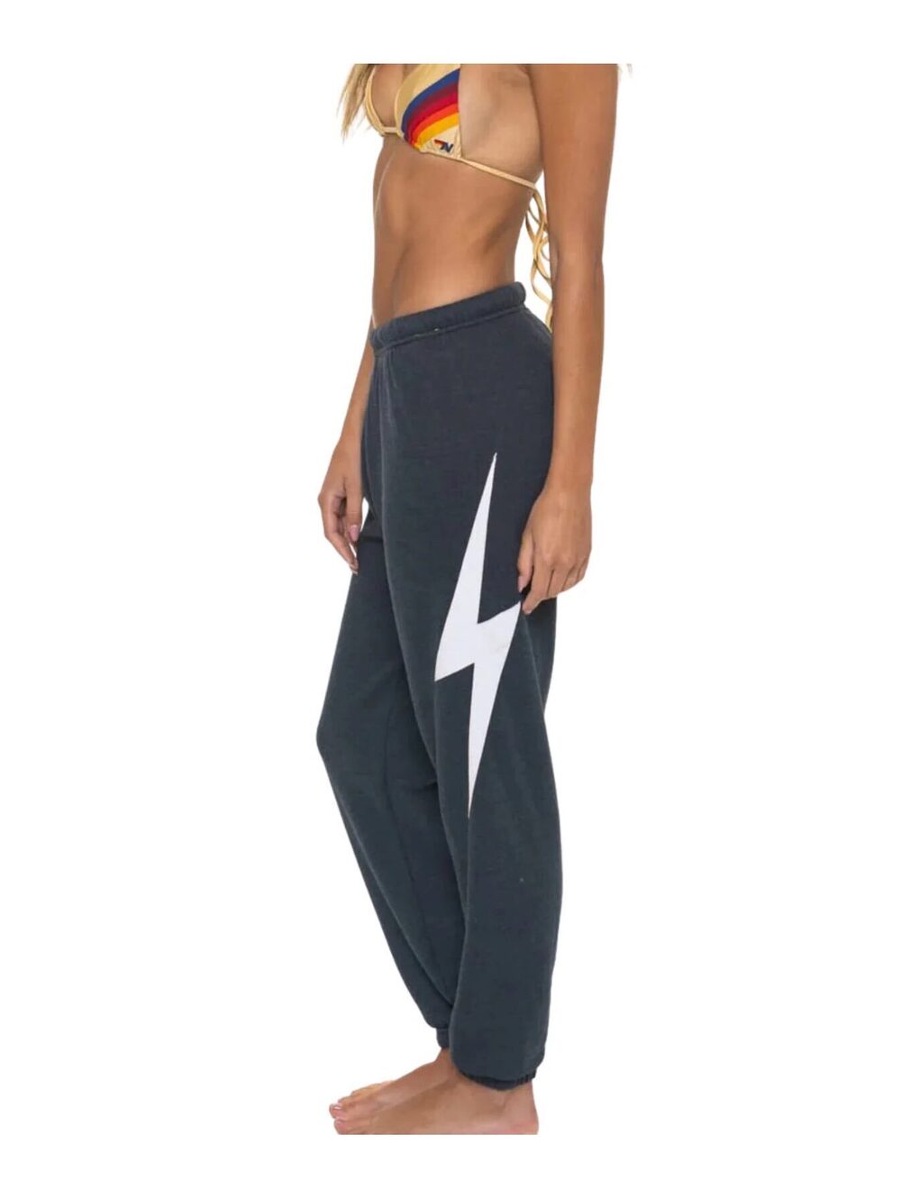 Aviator Nation Lightning Bolt Sweatpants Navy Blue Women’s Joggers, Size S